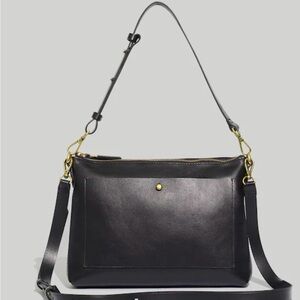 Madewell Transport Shoulder Crossbody Bag in Black